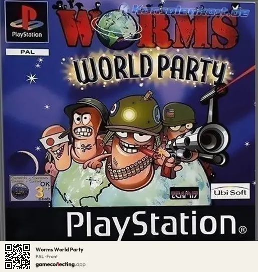 Worms World Party PlayStation, PAL box front