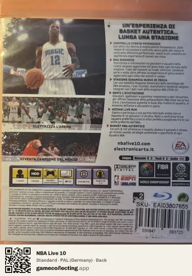 NBA Live 10 PlayStation 3, Germany box back