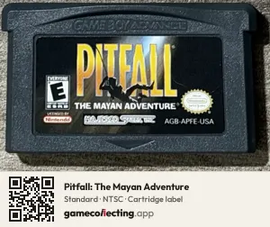 Pitfall: The Mayan Adventure Game Boy Advance, NTSC cartridge label