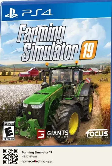 Farming Simulator 19 PlayStation 4, NTSC box front
