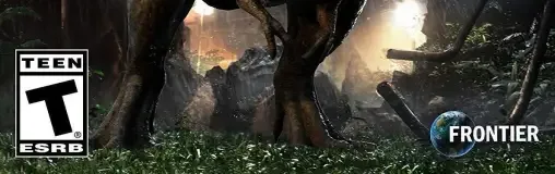 Jurassic World Evolution, the ESRB box on its front
