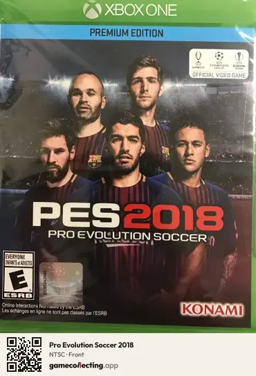 Pro Evolution Soccer 2018 Xbox One, NTSC box front