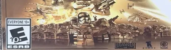 LEGO Star Wars: The Force Awakens, the ESRB box on its front