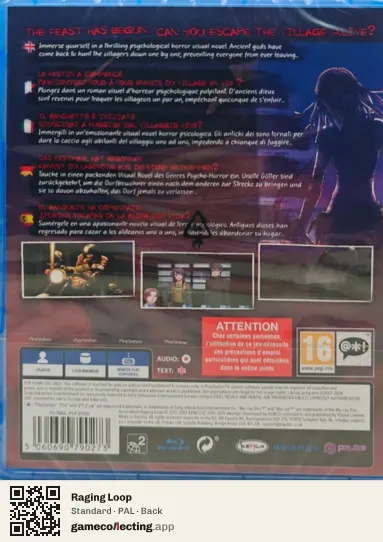 Raging Loop PlayStation 4, PAL box back