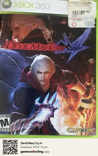 Devil May Cry 4 Xbox 360, NTSC box front