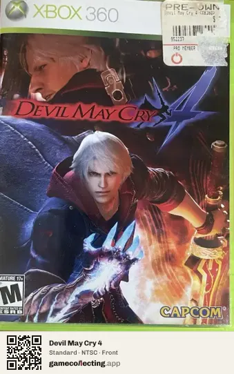 Devil May Cry 4 Xbox 360, NTSC box front
