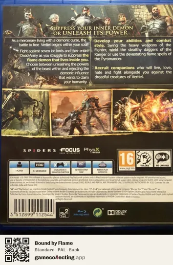 Bound by Flame PlayStation 4, PAL box back