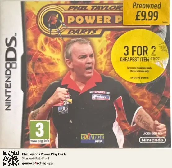 Phil Taylor's Power Play Darts Nintendo DS, PAL box front