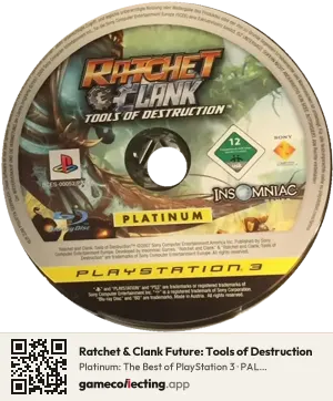 Ratchet & Clank Future: Tools of Destruction PlayStation 3, PAL disc