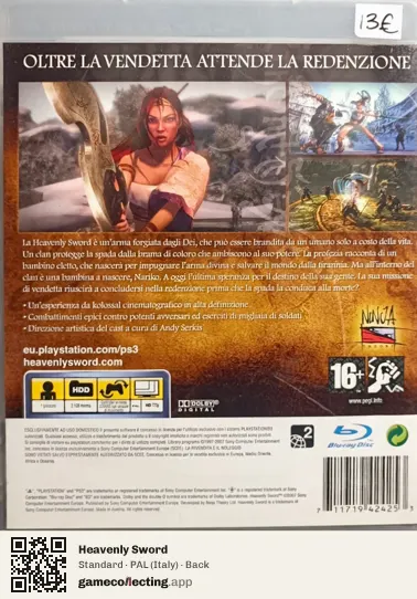 Heavenly Sword PlayStation 3, Italy box back