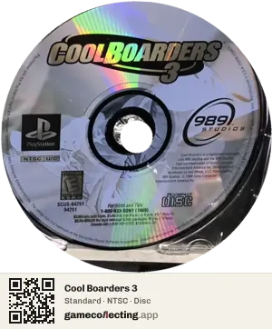 Cool Boarders 3 PlayStation, NTSC disc