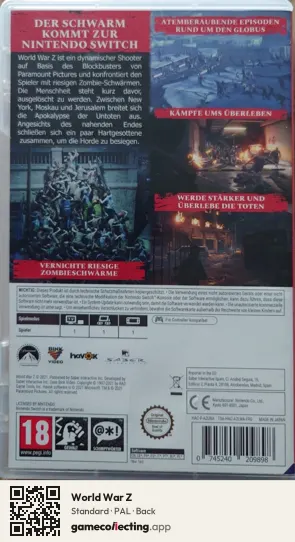 World War Z Nintendo Switch, PAL box back