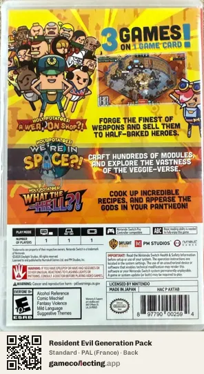 Resident Evil Generation Pack Nintendo Switch 2, France box back