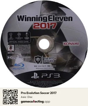 Pro Evolution Soccer 2017 PlayStation 3, Asia disc