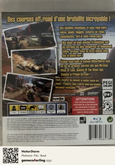 MotorStorm PlayStation 3, PAL box back