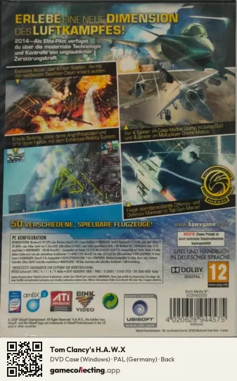 Tom Clancy's H.A.W.X Computer, Germany box back
