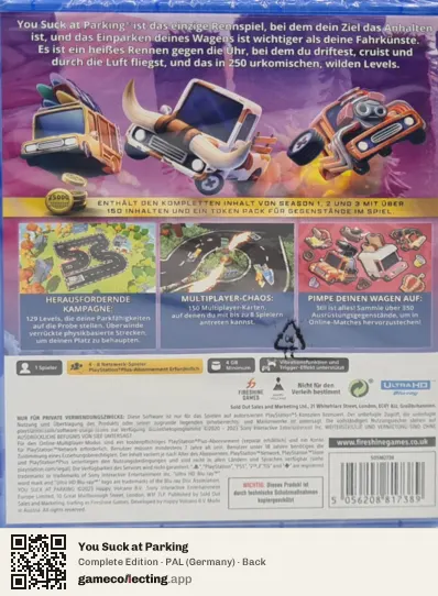 You Suck at Parking PlayStation 5, Germany box back