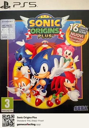 Sonic Origins Plus PlayStation 5, Italy box front