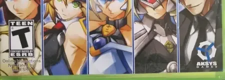 BlazBlue: Continuum Shift, the ESRB box on its front