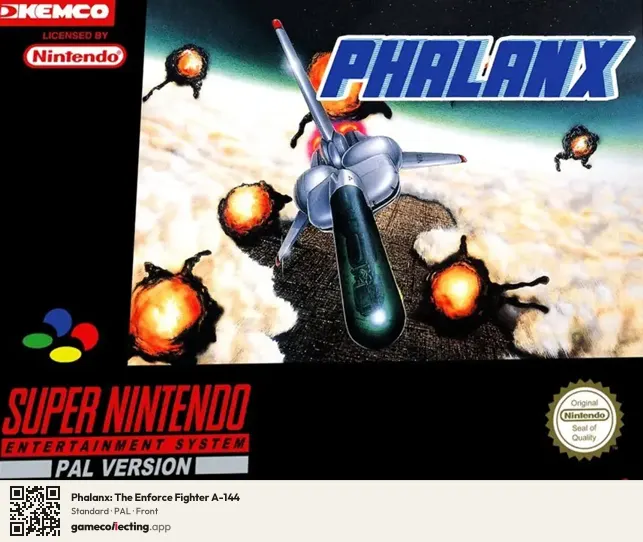 Phalanx: The Enforce Fighter A-144 Super Nintendo Entertainment System, PAL box front