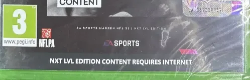 Madden NFL 21, the PEGI square on its front