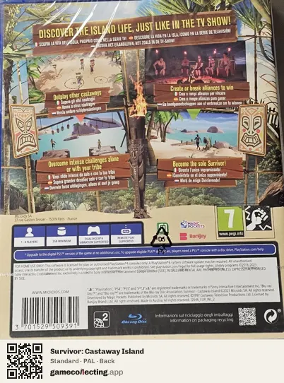 Survivor: Castaway Island PlayStation 4, PAL box back