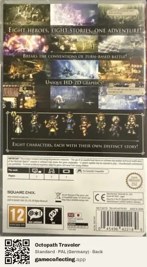 Octopath Traveler Nintendo Switch, Germany box back