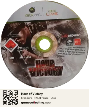 Hour of Victory Xbox 360, PAL disc