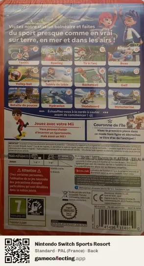 Nintendo Switch Sports Resort Nintendo Switch 2, France box back