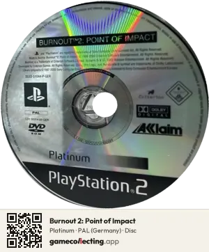 Burnout 2: Point of Impact PlayStation 2, PAL disc