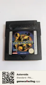 Asteroids Game Boy Color, PAL cartridge label