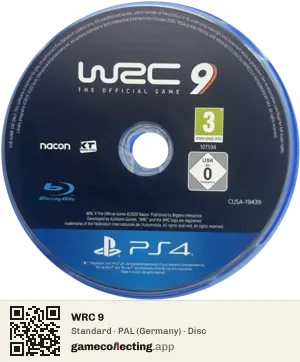 WRC 9 PlayStation 4, PAL disc