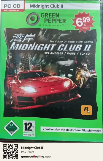 Midnight Club II Computer, PAL box front
