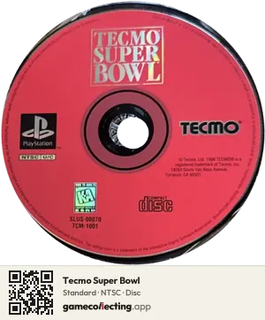 Tecmo Super Bowl PlayStation, NTSC disc
