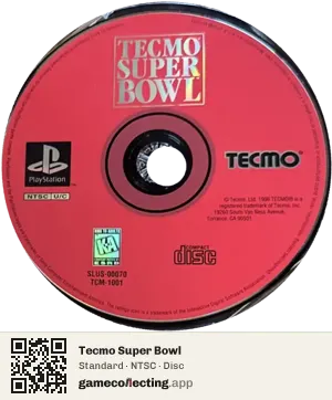 Tecmo Super Bowl PlayStation, NTSC disc