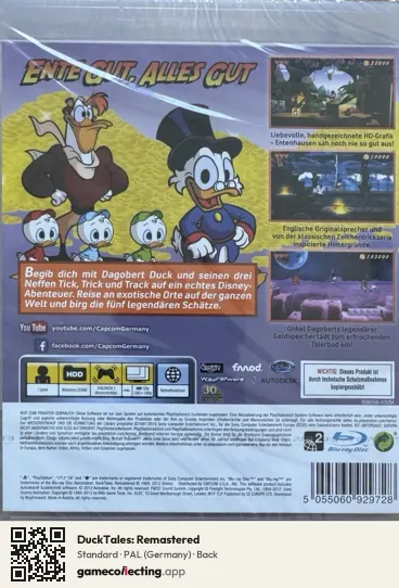 DuckTales: Remastered PlayStation 3, Germany box back