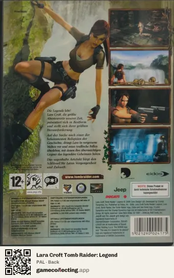 Lara Croft Tomb Raider: Legend Computer, PAL box back