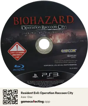 Resident Evil: Operation Raccoon City PlayStation 3, Asia disc