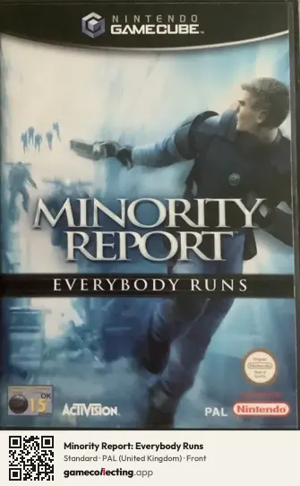 Minority Report: Everybody Runs Nintendo GameCube, United Kingdom box front