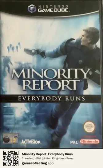 Minority Report: Everybody Runs Nintendo GameCube, United Kingdom box front