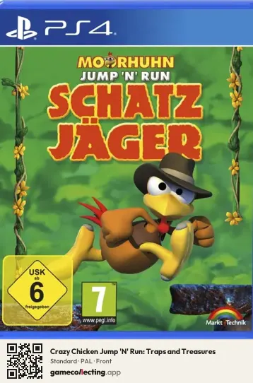 Crazy Chicken Jump 'N' Run: Traps and Treasures PlayStation 4, PAL box front