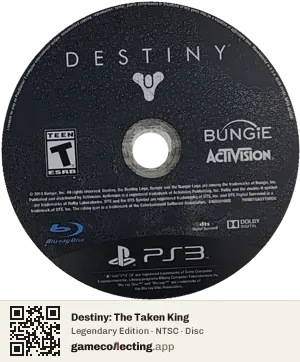 Destiny: The Taken King PlayStation 3, NTSC disc