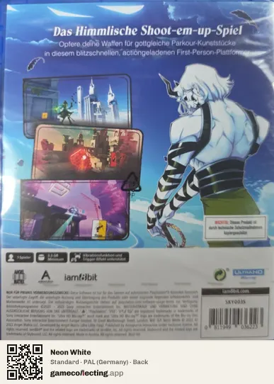 Neon White PlayStation 5, Germany box back