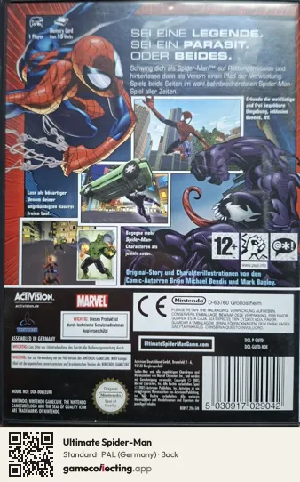 Ultimate Spider-Man Nintendo GameCube, Germany box back