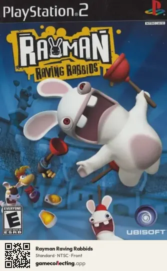 Rayman Raving Rabbids PlayStation 2, NTSC box front