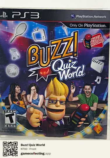 Buzz! Quiz World PlayStation 3, NTSC box front