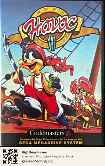 High Seas Havoc Sega Mega Drive / Genesis, United Kingdom box front