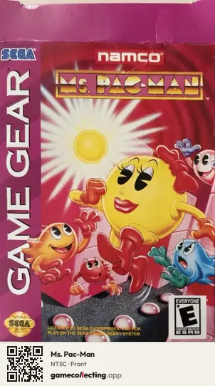 Ms. Pac-Man Sega Game Gear, NTSC box front