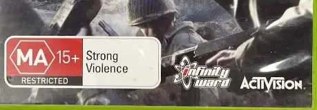Call of Duty 2, the Australian classification mark on its front