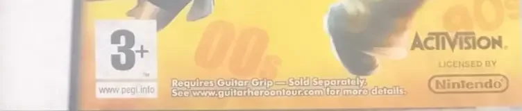 Guitar Hero On Tour: Decades, the PEGI square on its front